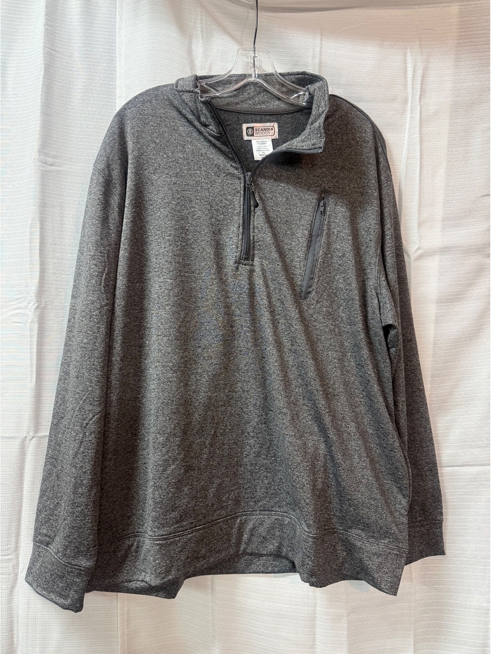 Scandia Woods Men's XL Gray 1/4 Zip Pullover Sweatshirt